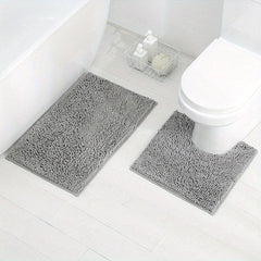 2pcs Non Slip Bathroom Rug Toilet Mat Set Bathroom Decor