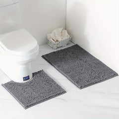 2pcs Non Slip Bathroom Rug Toilet Mat Set Bathroom Decor