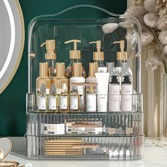 Cosmetic Storage Box Dustproof Shelf With Drawer Lid