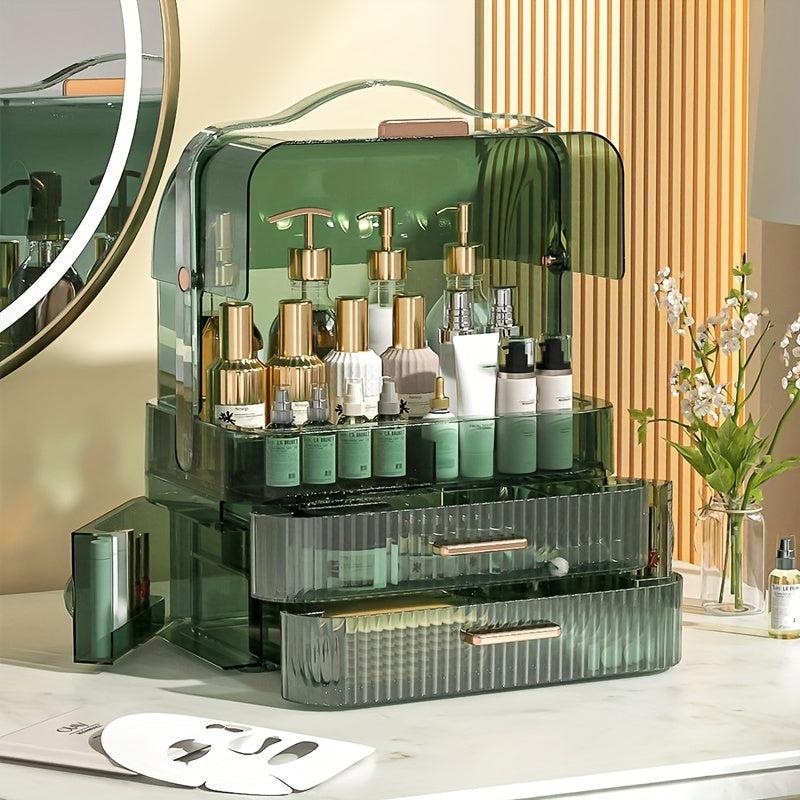 Cosmetic Storage Box Dustproof Shelf With Drawer Lid