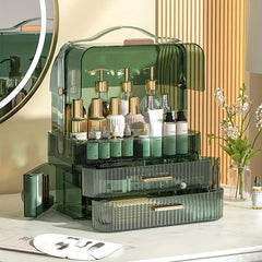 Cosmetic Storage Box Dustproof Shelf With Drawer Lid