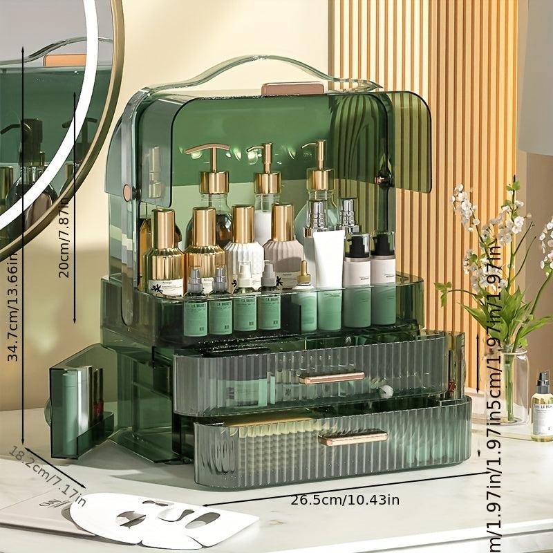 Cosmetic Storage Box Dustproof Shelf With Drawer Lid
