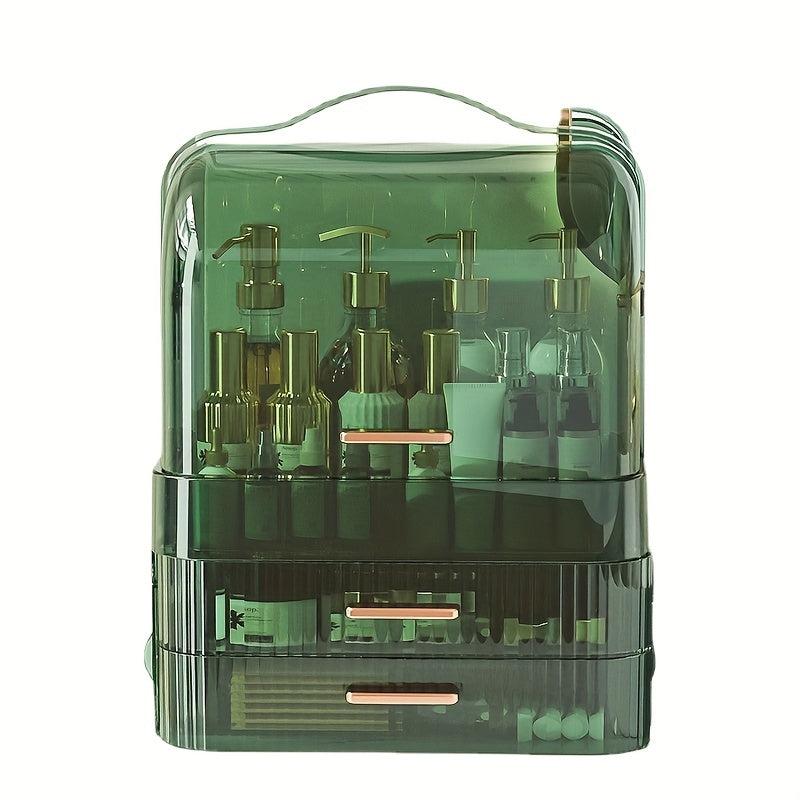 Cosmetic Storage Box Dustproof Shelf With Drawer Lid