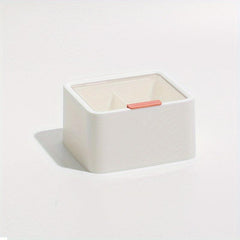 Plastic Cotton Swab Holder 2 Grids with Lid Cotton Pads Storage Box