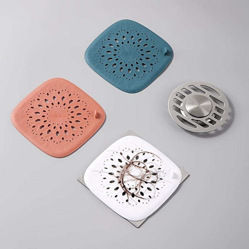 2pcs Silicone Hair Catcher Shower Drain Cover for Bathroom Bathtub