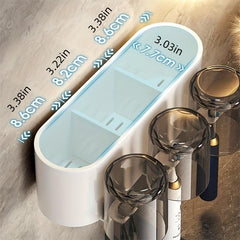 Toothbrush Holder With Gargle Cup Wall Mounted Toothbrush Storage Rack