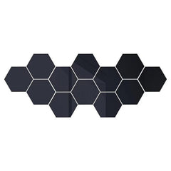 12pcs Hexagon Mirror Sticker Self Adhesive Wall Decals Golden
