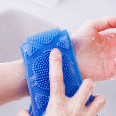 2pcs Silicone Bath Brush and Towel Set for Relaxing Back Massage and Scrubbing