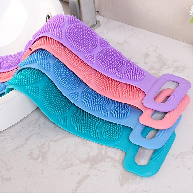 2pcs Silicone Bath Brush and Towel Set for Relaxing Back Massage and Scrubbing
