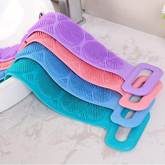 2pcs Silicone Bath Brush and Towel Set for Relaxing Back Massage and Scrubbing