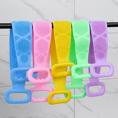 2pcs Silicone Bath Brush and Towel Set for Relaxing Back Massage and Scrubbing