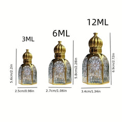 3 6 12ml Golden Glass Bottle Perfume Essential Bottle