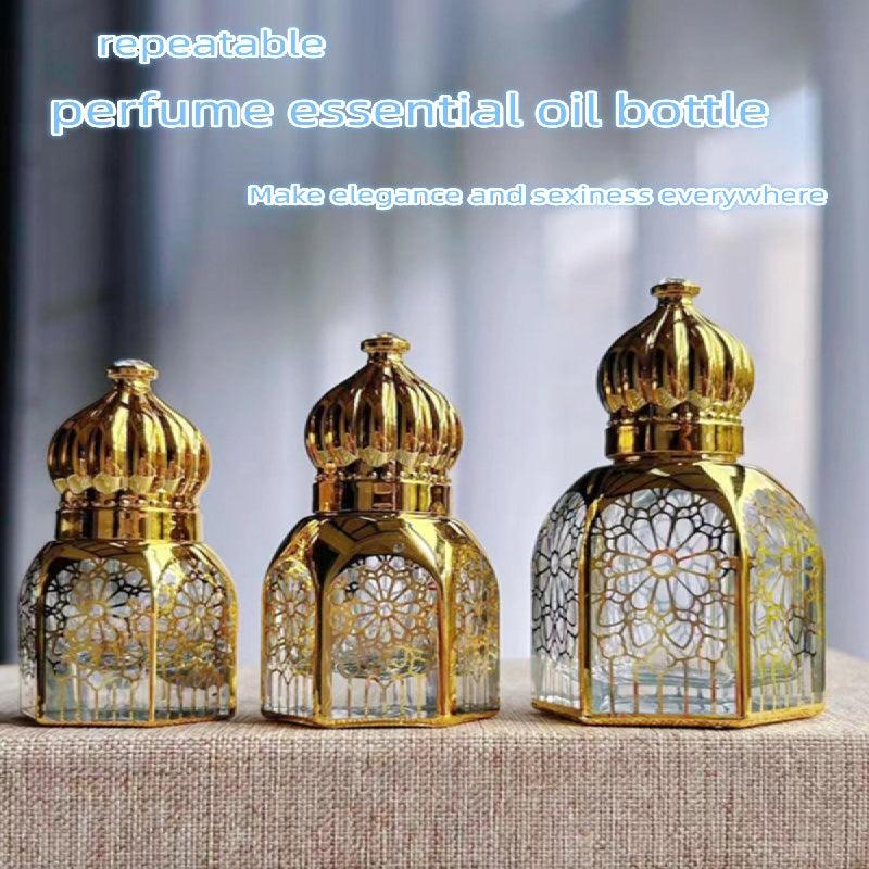 3 6 12ml Golden Glass Bottle Perfume Essential Bottle