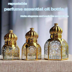 3 6 12ml Golden Glass Bottle Perfume Essential Bottle