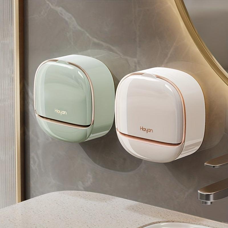 Wall Mounted Soap Box with Lid, Bathroom and Laundry Organizer