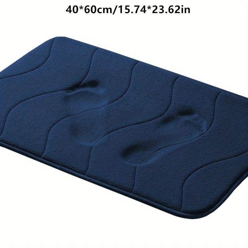 Soft Memory Foam Bath Mat, Non-Slip, Absorbent, Coral Velvet, Machine Washable