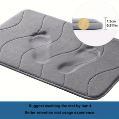 Soft Memory Foam Bath Mat, Non-Slip, Absorbent, Coral Velvet, Machine Washable