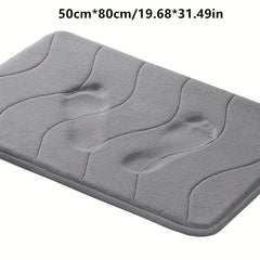 Soft Memory Foam Bath Mat, Non-Slip, Absorbent, Coral Velvet, Machine Washable