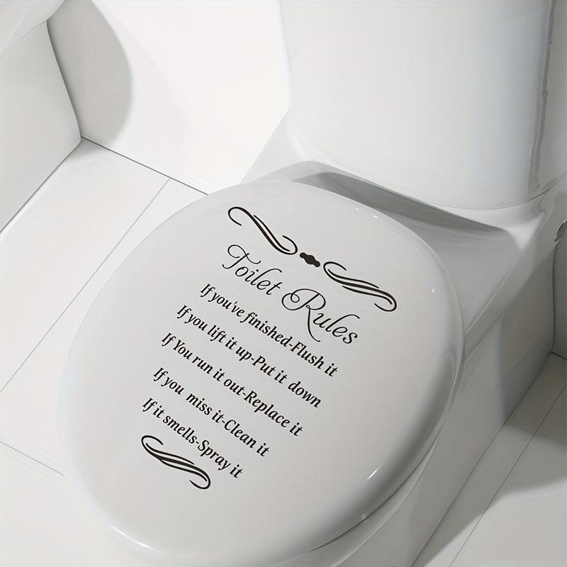 Toilet Lid Decal Self-Adhesive Slogan Graphic Sticker