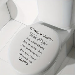 Toilet Lid Decal Self-Adhesive Slogan Graphic Sticker