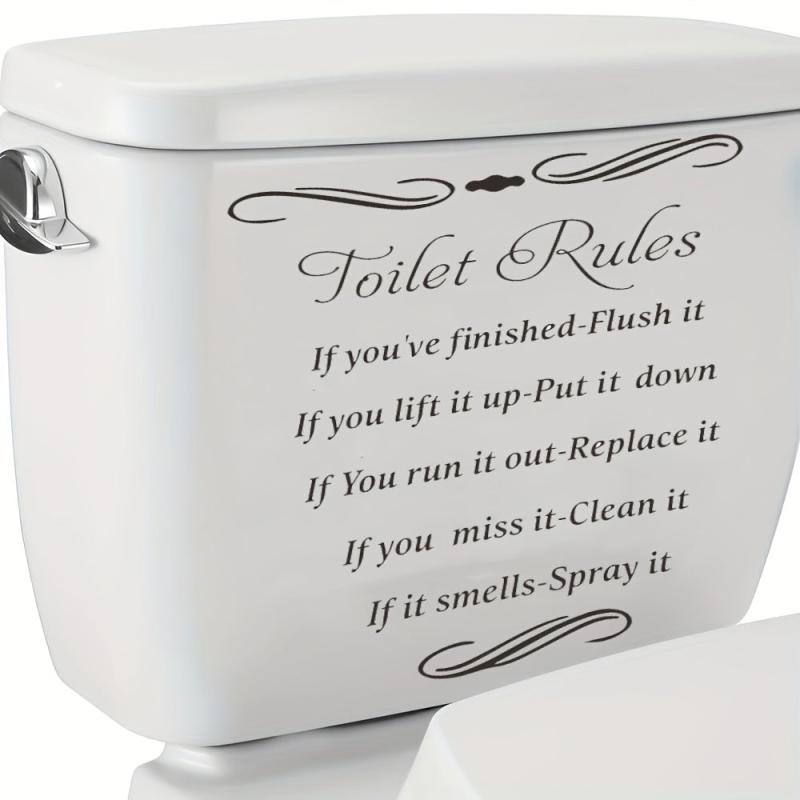 Toilet Lid Decal Self-Adhesive Slogan Graphic Sticker