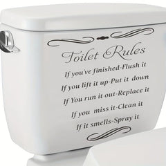 Toilet Lid Decal Self-Adhesive Slogan Graphic Sticker