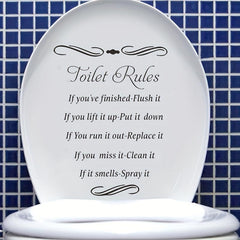 Toilet Lid Decal Self-Adhesive Slogan Graphic Sticker