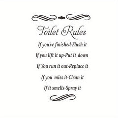 Toilet Lid Decal Self-Adhesive Slogan Graphic Sticker