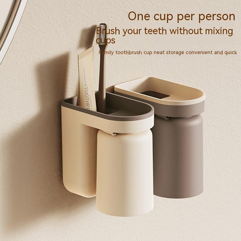 Wall Mounted Toothbrush Holder with Gargle Cup