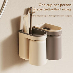 Wall Mounted Toothbrush Holder with Gargle Cup