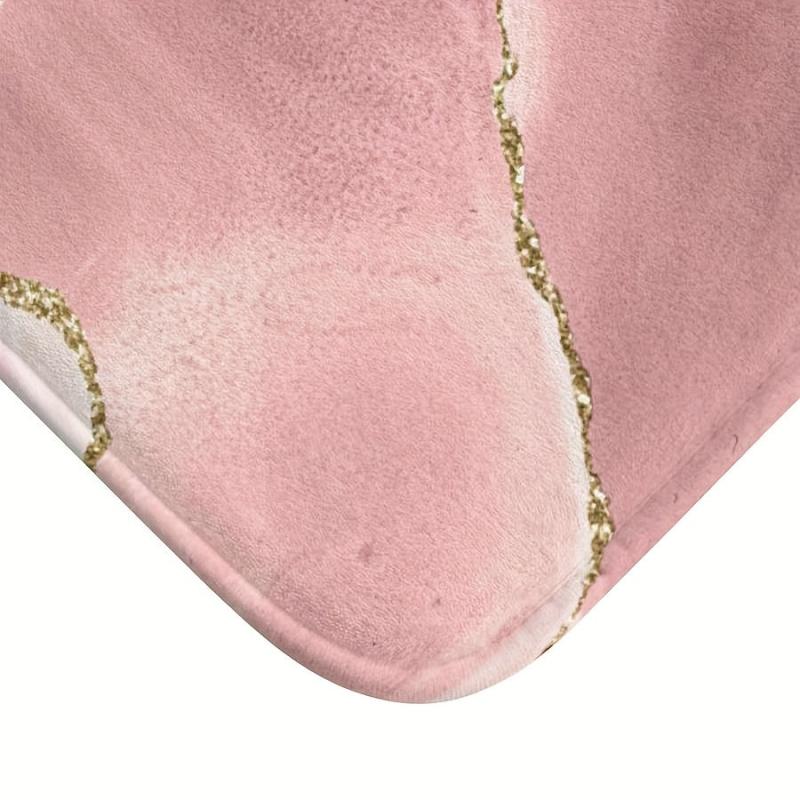Non Slip Pink Memory Foam Bath Rug Absorbent Quick Drying