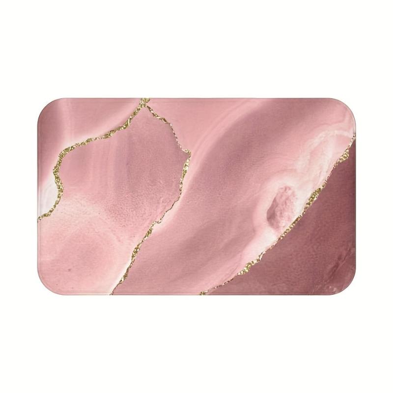 Non Slip Pink Memory Foam Bath Rug Absorbent Quick Drying