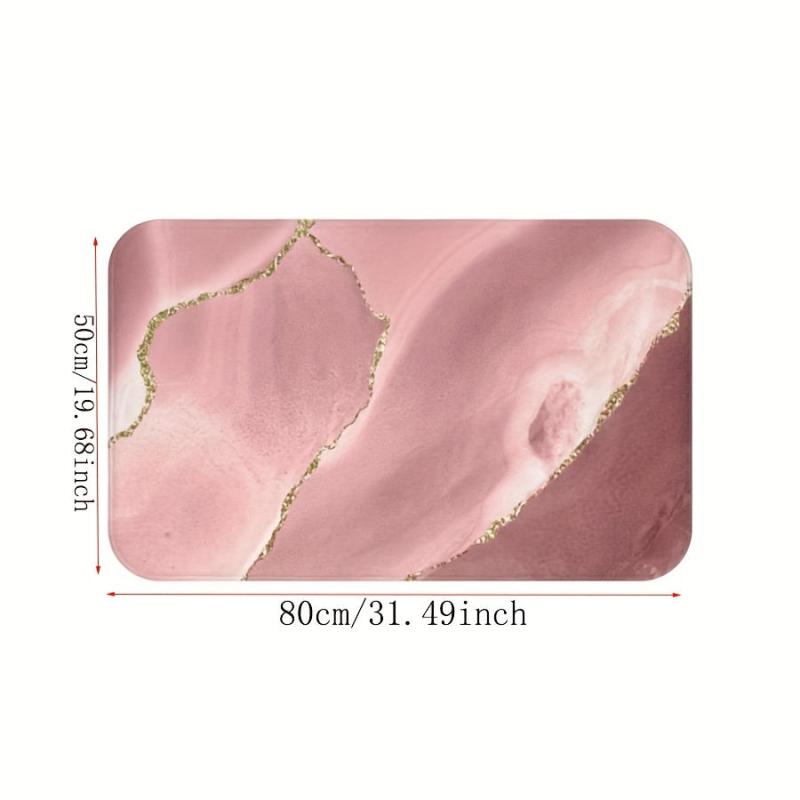 Non Slip Pink Memory Foam Bath Rug Absorbent Quick Drying
