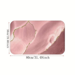 Non Slip Pink Memory Foam Bath Rug Absorbent Quick Drying