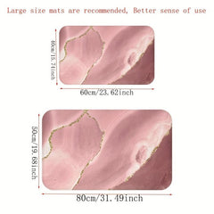 Non Slip Pink Memory Foam Bath Rug Absorbent Quick Drying