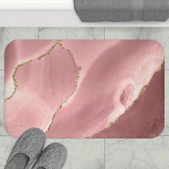 Non Slip Pink Memory Foam Bath Rug Absorbent Quick Drying