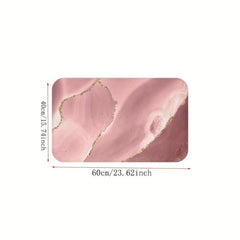 Non Slip Pink Memory Foam Bath Rug Absorbent Quick Drying