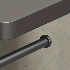 Toilet Paper Holder With Shelf Gun Gray Space Aluminum Tissue Holder