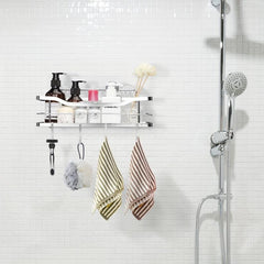Wall Mounted Bathroom Storage Rack with 4 Hooks