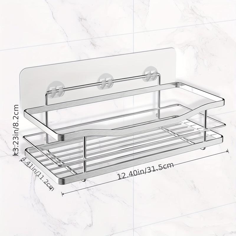Wall Mounted Bathroom Storage Rack with 4 Hooks