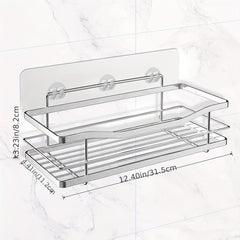 Wall Mounted Bathroom Storage Rack with 4 Hooks