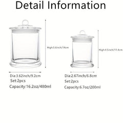 Bathroom Storage Jars Set with Lids - Apothecary Can