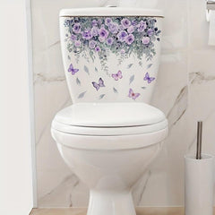 Plant Flower Butterfly Wall Sticker Decor Bathroom Toilet Living Room Decals