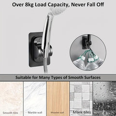 2pcs Aluminum Shower Bracket, No Wall Damage, Bathroom Accessory