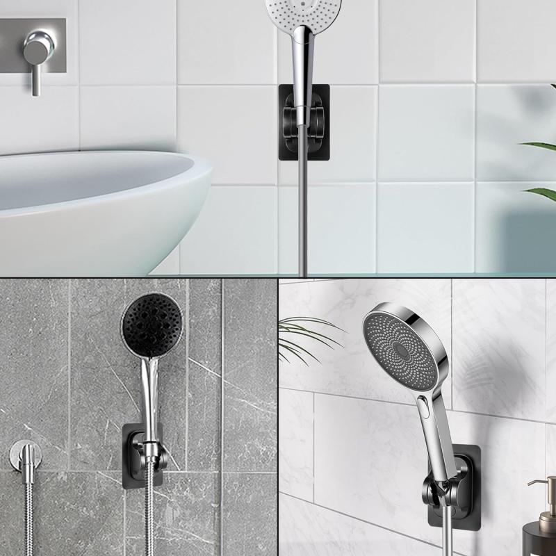 2pcs Aluminum Shower Bracket, No Wall Damage, Bathroom Accessory