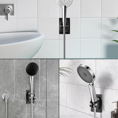 2pcs Aluminum Shower Bracket, No Wall Damage, Bathroom Accessory
