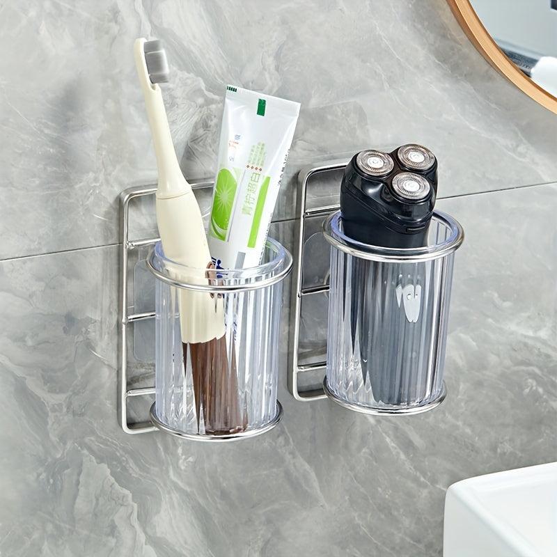 Stainless Steel Toothbrush Holder Wall Mounted Bathroom Storage Rack