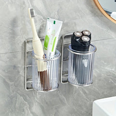 Stainless Steel Toothbrush Holder Wall Mounted Bathroom Storage Rack
