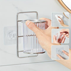 Stainless Steel Toothbrush Holder Wall Mounted Bathroom Storage Rack