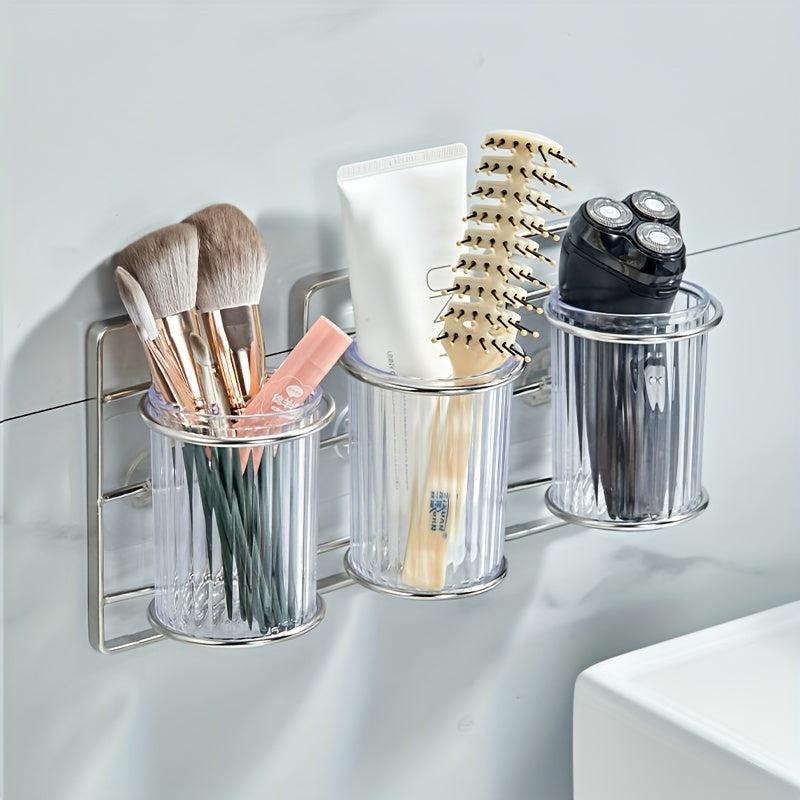 Stainless Steel Toothbrush Holder Wall Mounted Bathroom Storage Rack